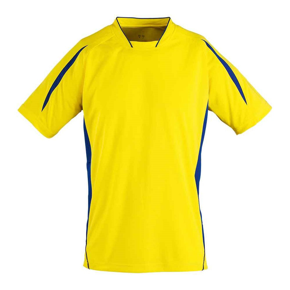 SOL'S Maracana 2 Contrast T-Shirt - Lemon/Royal