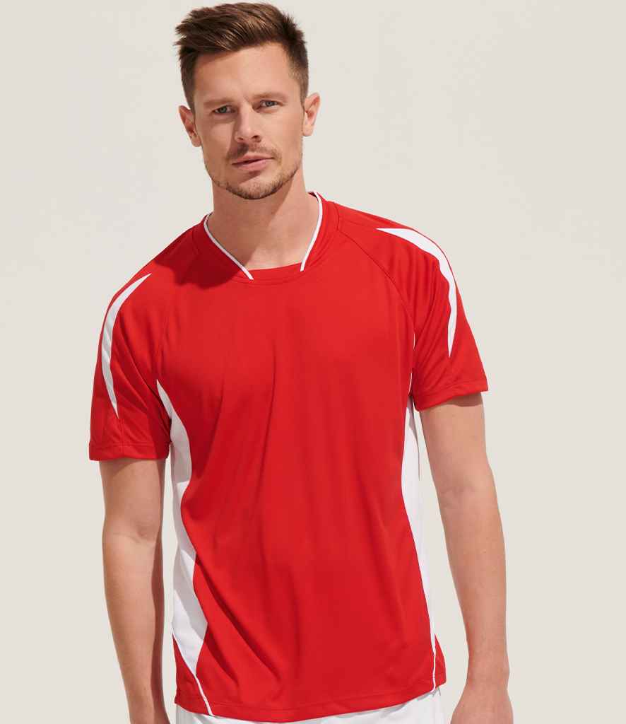 SOL'S Maracana 2 Contrast T-Shirt - Red/White