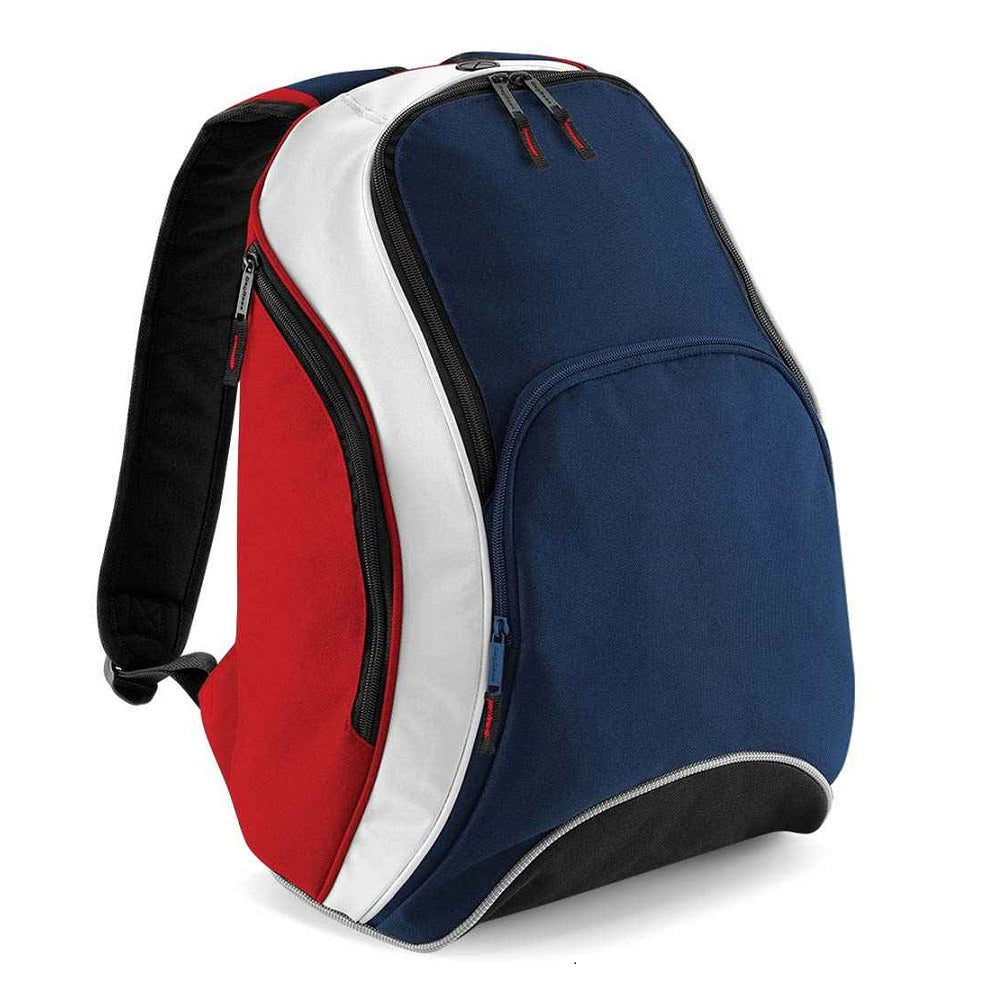 BagBase Teamwear Backpack - Navy/Red/White
