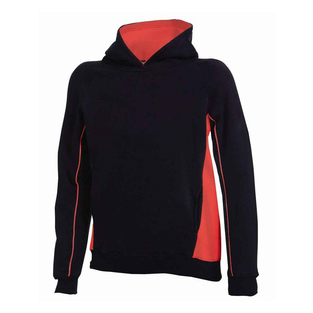 Finden and Hales Kids Contrast Hooded Sweatshirt - Black/Red