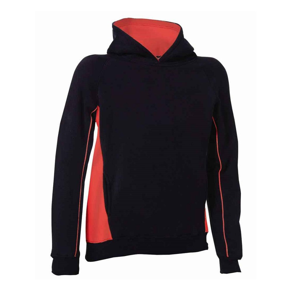Finden and Hales Kids Contrast Hooded Sweatshirt - Black/Red
