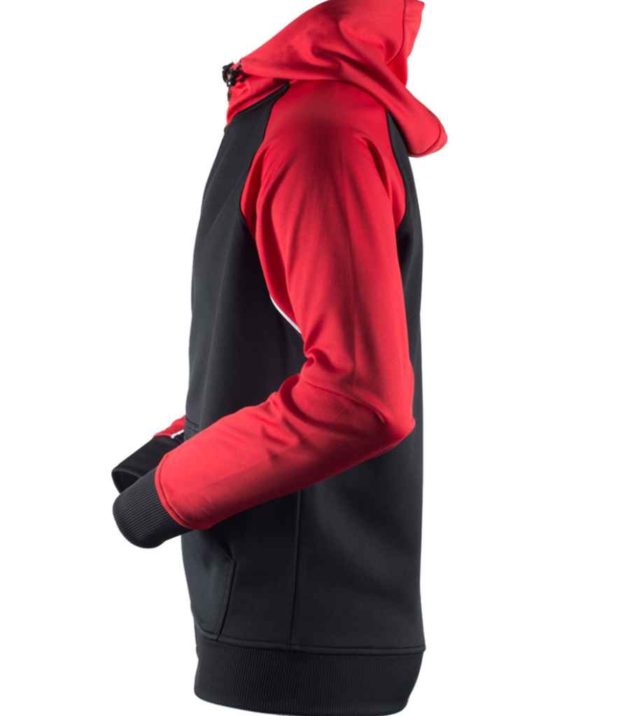 Finden and Hales Panelled Sports Hoodie - Black/Red