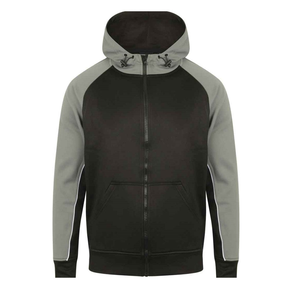 Finden and Hales Panelled Sports Hoodie - Black/Gunmetal