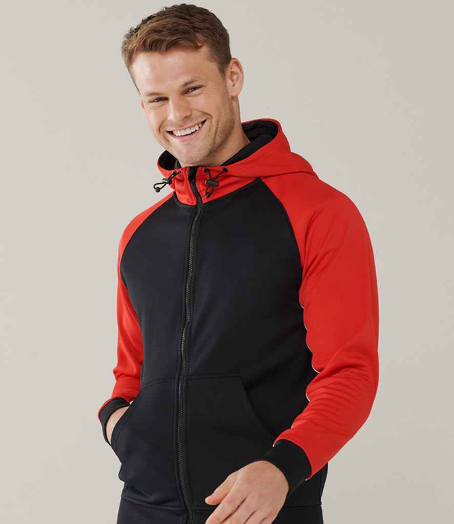 Finden and Hales Panelled Sports Hoodie - Black/Red