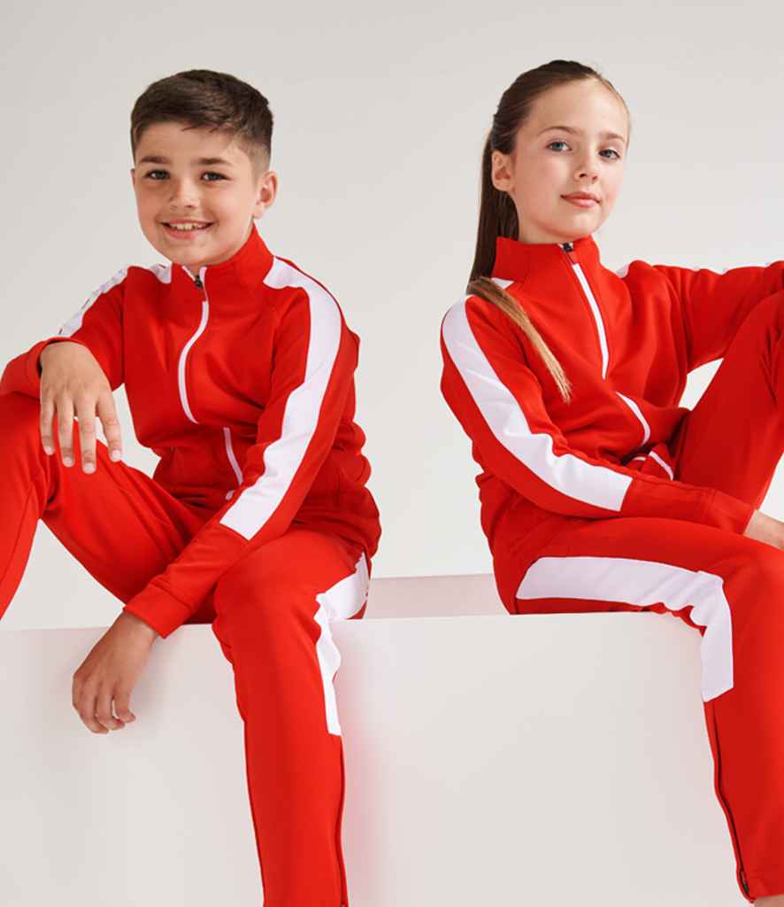 Finden and Hales Kids Knitted Tracksuit Pants - Red/White