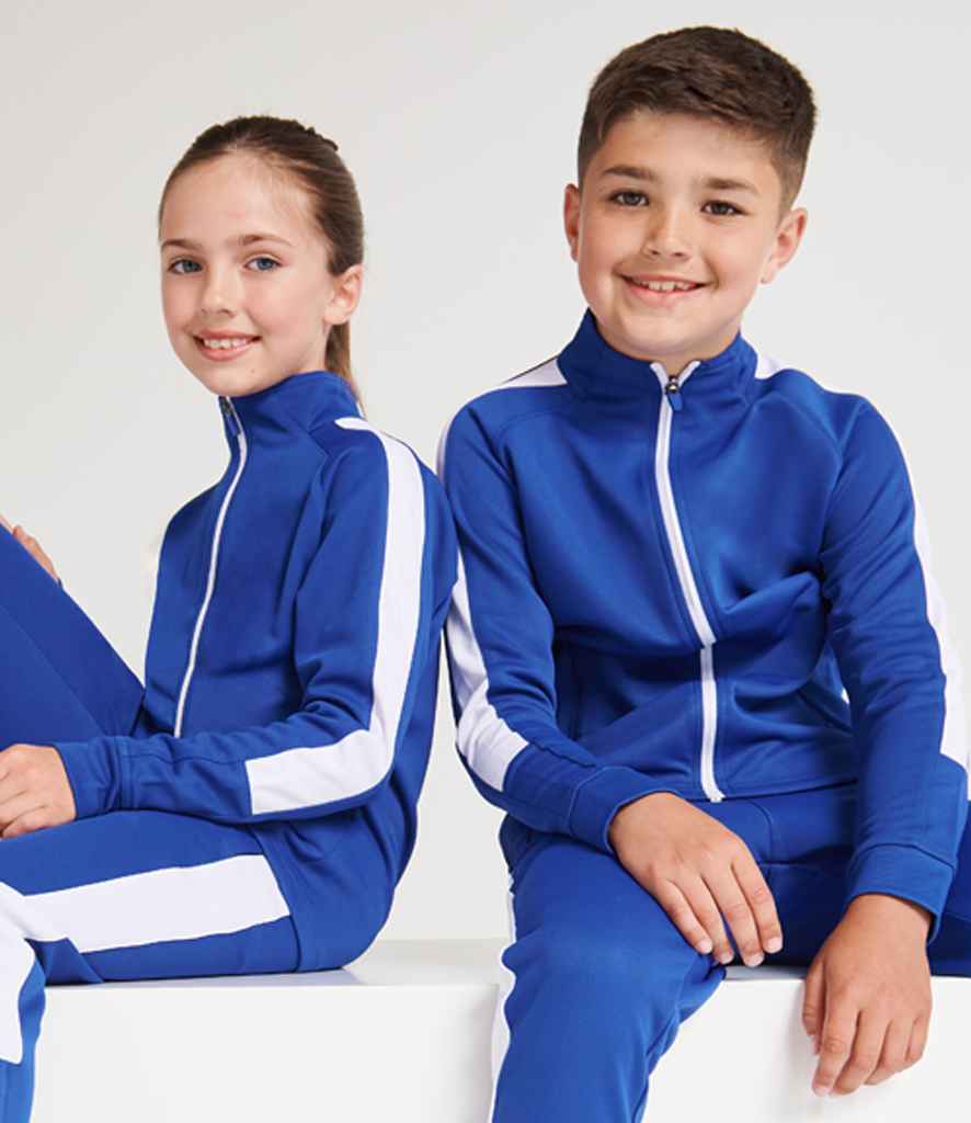 Finden and Hales Kids Knitted Tracksuit Top - Royal Blue/White