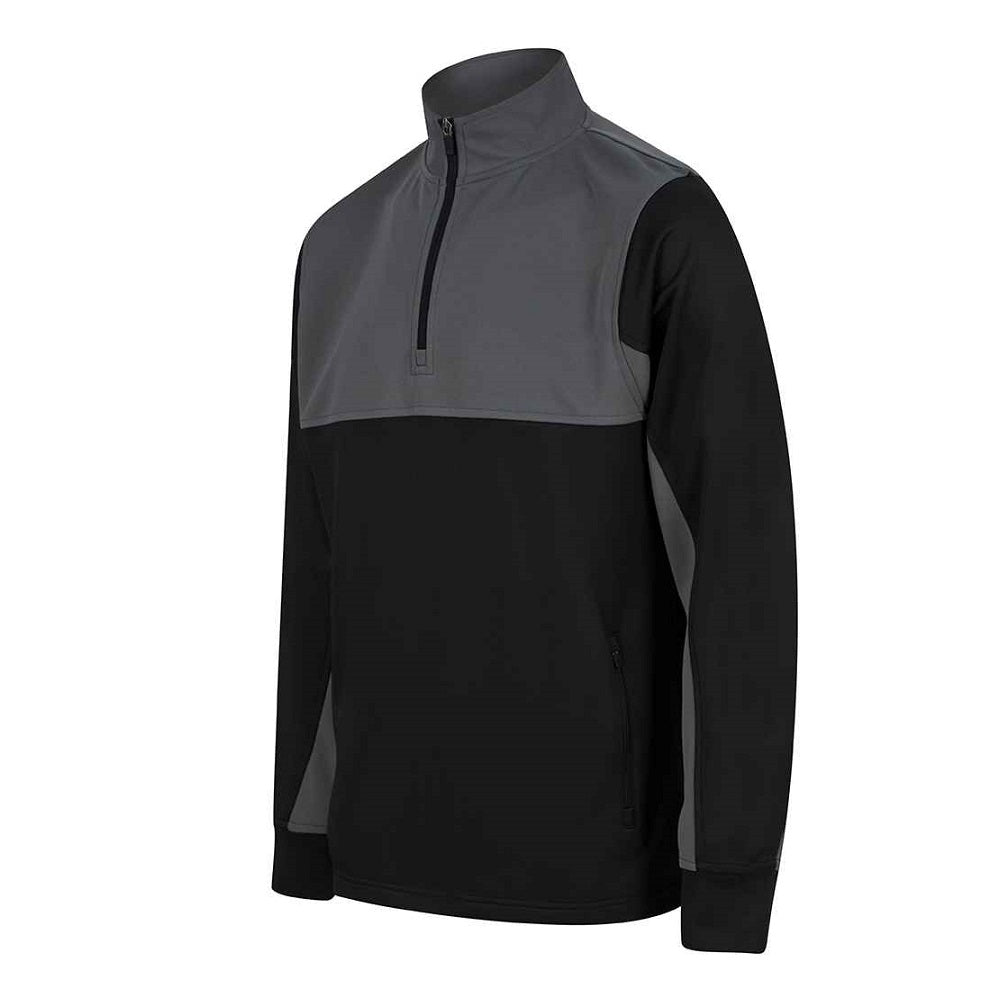 Finden and Hales Kids 1/4 Zip Tracksuit Top - Black/Gunmetal