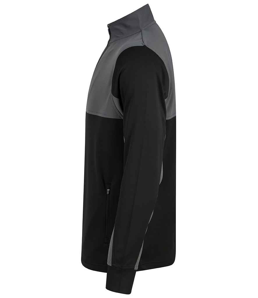 Finden and Hales 1/4 Zip Tracksuit Top - Black/Gunmetal