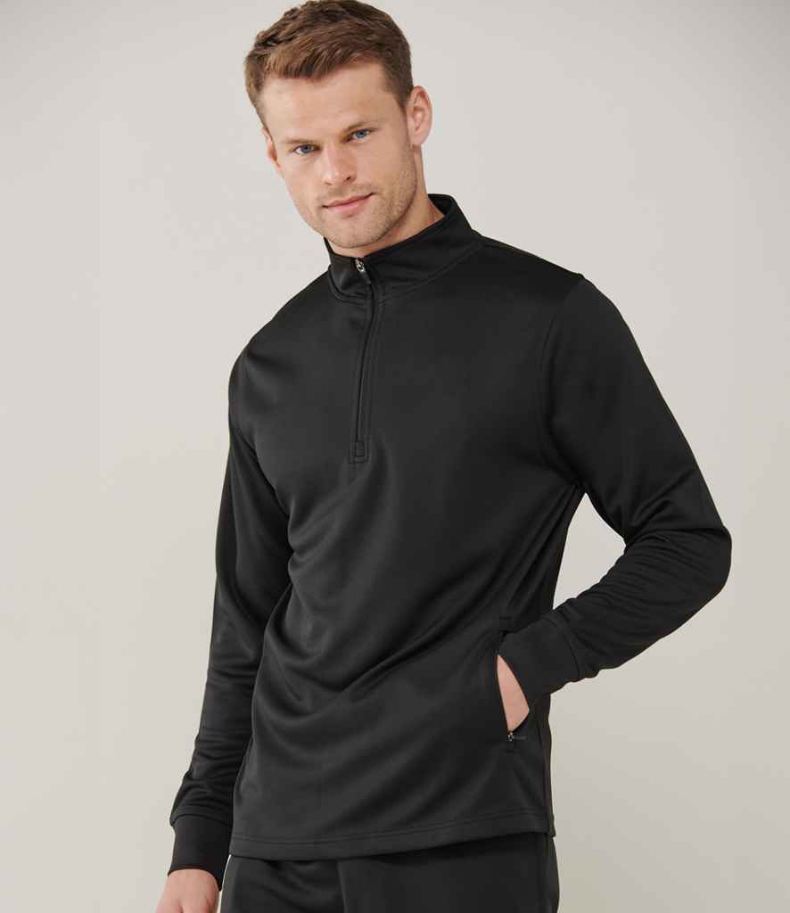 Finden and Hales 1/4 Zip Tracksuit Top - Black