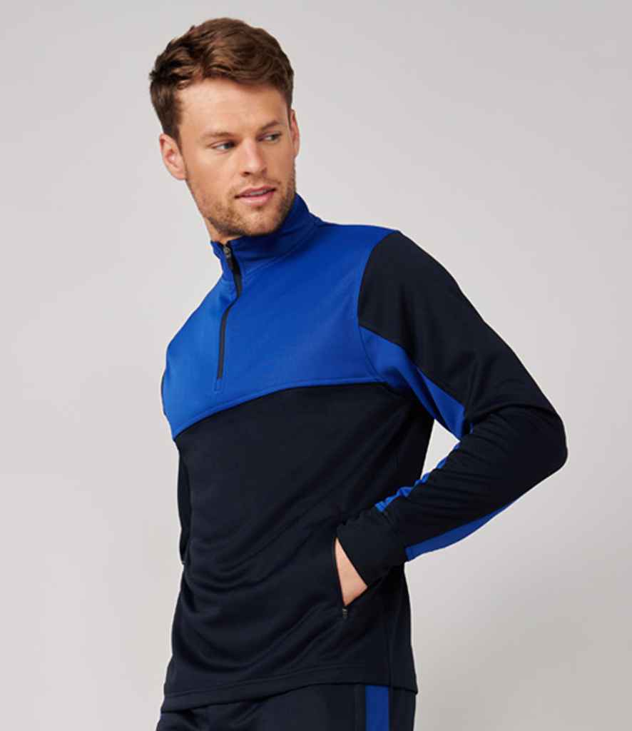 Finden and Hales 1/4 Zip Tracksuit Top - Navy/Royal Blue
