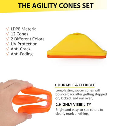 Agility Ladder Speed Training Set with Carrying Bag - Yellow