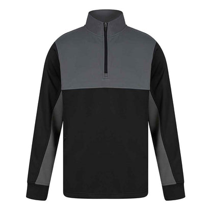Finden and Hales Kids 1/4 Zip Tracksuit Top - Black/Gunmetal