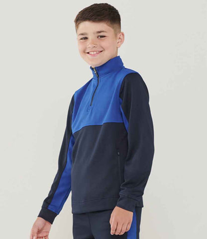 Finden and Hales Kids 1/4 Zip Tracksuit Top - Navy/Royal Blue